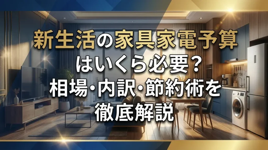 新生活の家具家電予算はいくら必要？相場・内訳・節約術を徹底解説