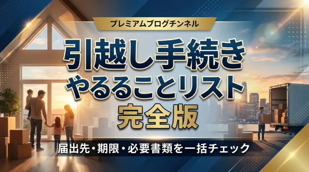 引越し手続きやることリスト完全版｜届出先・期限・必要書類を一括チェック
