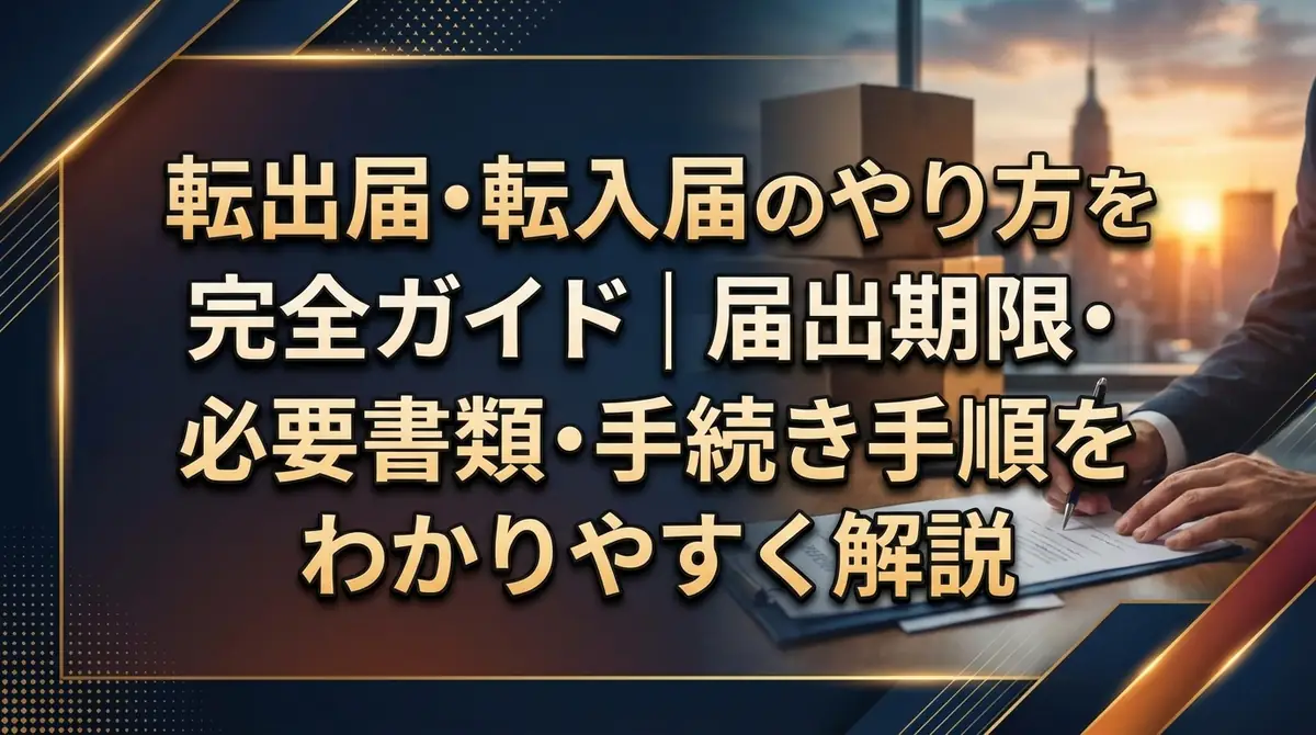 転出届・転入届のやり方を完全ガイド｜届出期限・必要書類・手続き手順をわかりやすく解説